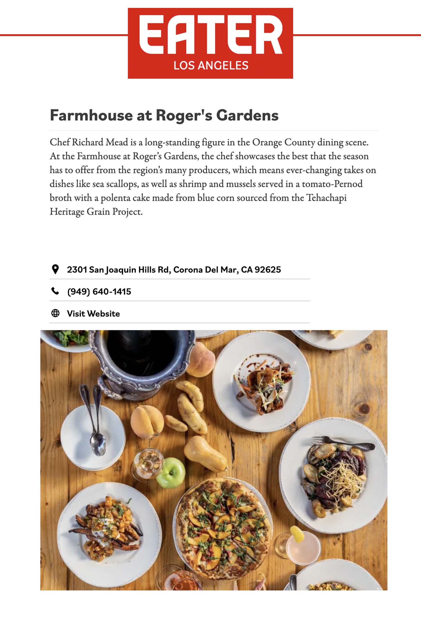 Farmhouse Restaurant Rogers Gardens Menu