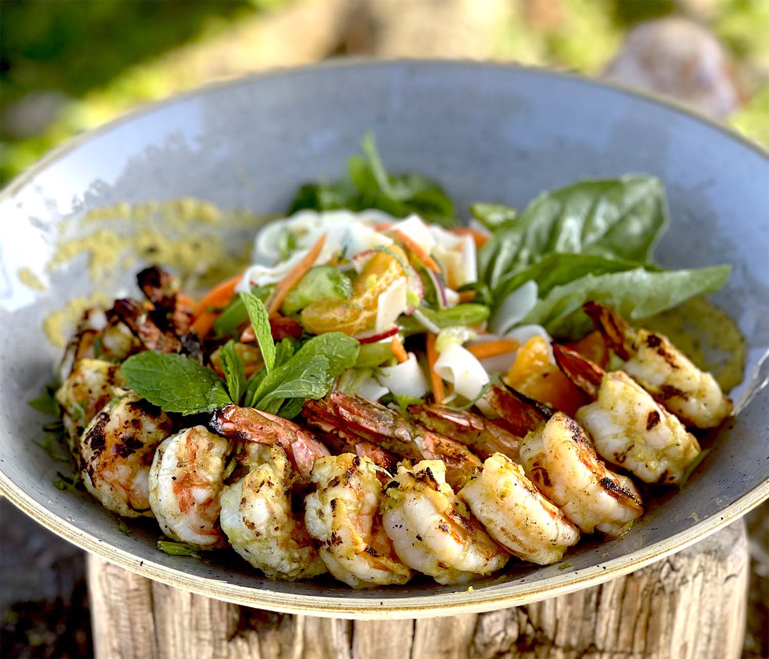 Farmhouse Grilled Shrimp and Rice Noodles with Cilantro, Thai Basil